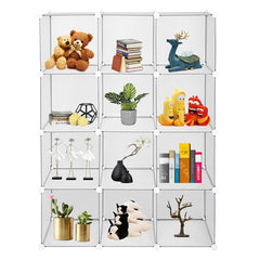 HAOYYE Cube Storage Organizer - 12-Cube Bookshelf & Closet Storage Unit, Modular Shelf System For Bedroom, Living Room, Office, And Toy Room, Space-Saving Design, Durable Material, Versatile Home Organizer, Ideal For Books, Clothes, And Decorative Items