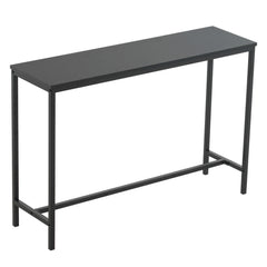 HAOYYE Industrial Style Porch Table Black Oak Triamine Board Single Layer Sturdy Design Durable Multifunctional Modern Home Organizer Practical Stylish Space-Saving Storage Solution for Entryway and Hallway