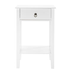 HAOYYE White Two-Layer Bedside Cabinet With Drawer, Sturdy And Durable Design, Modern Coffee Table, Multifunctional Home Organizer, Space-Saving Storage Solution, Stylish Practical Nightstand For Bedroom, Living Room, Or Office Use