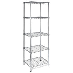 HAOYYE 5-Tier Chrome Shelving Unit, Soft Cozy Warm Flannel Fleece Home Decor, Luxury Comfortable Unique Design, Premium Quality Decorative Storage Organizer for Home Office Garage or Kitchen, Sturdy and Stylish Space-Saving Shelf