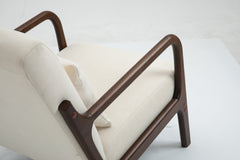 HAOYYE Mid Century Modern Accent Chair with Wood Frame, Upholstered Living Room Chairs with Waist Cushion, Reading Armchair for Bedroom Sunroom Sturdy Space-Saving Heavy Duty Modern Design Adults