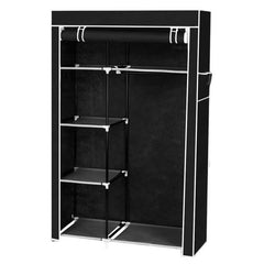 HAOYYE 64" Portable Closet Organizer with Shelves, Durable and Space-Saving Clothes Storage Wardrobe, Modern Design Garment Rack with Hanging Rod and Extra Shelving, Versatile and Stylish Home Organizer for Bedroom or Laundry Room