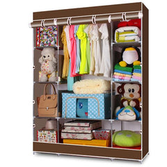 HAOYYE 4-Layer 10-Lattice Non-Woven Fabric Wardrobe, Coffee Color, Durable Storage Organizer for Bedroom, Living Room, and Closet, Space-Saving Modern Design, Multi-Use Home Storage Solution, Stylish and Functional, Premium Quality for Long-Term Use