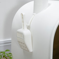 Haoyye Covered Cat Litter Box with Lid and Tray, Enclosed Hooded Litter Box for Indoor Cats, Includes Scoop, Filter, and Anti-Tracking Mat, Space-Saving and Easy to Clean Design, Suitable for Small Cats or Kittens, Modern Durable Plastic Structure