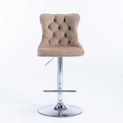 HAOYYE Swivel Velvet Barstools Adjusatble Seat Height from 25-33 Inch