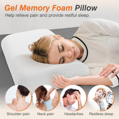 HAOYYE Foam Pillow For Sleeping, Soft And Comfortable With Removable Machine Washable Cover, Sturdy And Space Saving Heavy Duty Modern Design For Adults Dorm Rooms And Bedrooms, Easy Assembly With Long Lasting Durability And Superior Rest Experience