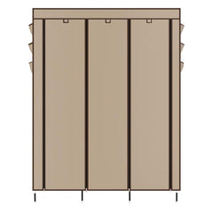 HAOYYE 69" Beige Non-Woven Fabric Wardrobe, High-Leg Assembled Closet Organizer with Dustproof Cover, Durable Space-Saving Storage Solution for Bedroom, Living Room, Modern Design, Stylish and Versatile for Home Essentials