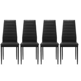 Haoyye Dining Chair Set of 4, Modern PU Leather Upholstered Chairs with Comfortable Cushioned Seats, Sturdy and Space-Saving Dining Room Chairs for Kitchen, Apartment, or Small Dining Area, Easy Assembly, Black