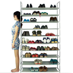 HAOYYE Ultra Large Capacity 10-Layer Non-Woven Fabric and Steel Shoe Rack, Durable Space-Saving Storage Organizer, Modern Design, Versatile Use for Home Essentials, Stylish and Premium Quality Storage Solution for Shoes and More