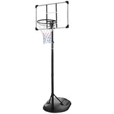 Haoyye Portable Basketball Hoop System Stand Height Adjustable with Backboard and Built-in Wheels, Indoor Outdoor Basketball Goal for Driveway Backyard Training Practice Game Easy to Move and Assemble