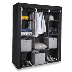 HAOYYE 67" Portable Closet Organizer with 10 Shelves, Easy to Assemble, Durable Black Space-Saving Wardrobe Storage for Clothes, Shoes, and Accessories, Modern Design for Bedroom, Closet, and Living Room
