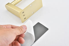 HAOYYE 2 Pack Paper Towel Holder Wall Mount, Brushed gold Paper Towel Holder Under Cabinet, Self Adhesive Paper Towel Holders, Kitchen Towel Holder for Kitchen Organization and Storage (12inch, 2 Pack)