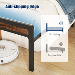 HAOYYE Full Size Metal Bed Frame with Headboard and Footboard, LED Lighting, Black Heavy Duty Mattress Foundation with Steel Slat Support, Noise Free,81.73"L x 54.13"W x 38.96"H Sturdy Space-Saving