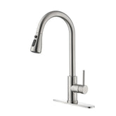 HAOYYE Single Handle Kitchen Sink Faucet with Pull Out Sprayer Sturdy Space-Saving Heavy Duty Modern Design Adults Dorm Room Easy Assembly Bedroom Furniture