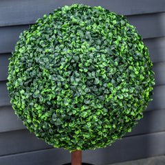 HAOYYE 23.5" Artificial Boxwood Topiary Ball Tree, Fake Decorative Plant, Nursery Pot Included for Home, Balcony, Backyard and Garden Sturdy Space-Saving Heavy Duty Modern Design Adults Dorm Room