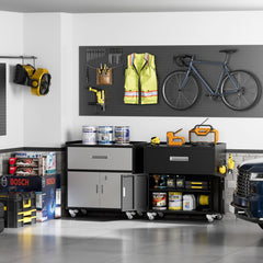 HAOYYE Metal Garage Storage Cabinets Rolling Tool Cart with Lockable Drawers and Wheels Heavy Duty Utility Tool Chest Organizer for Workshop Garage Home Office