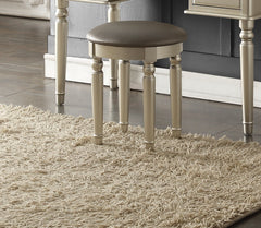 HAOYYE Bedroom Contemporary Vanity Set with Foldable Mirror, Padded Stool & Storage Drawers – Stylish Silver Color, Space-Saving Design for Small Spaces, Elegant Makeup Table for Bedroom or Dressing Room