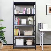 HAOYYE 5-Tier Heavy Duty Metal Storage Shelves, Adjustable Shelving Unit for Kitchen, Garage, Pantry, Office, Sturdy Space-Saving Design, Modern Storage Rack for Home, Dorm Room, and More
