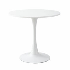 HAOYYE White Round Table, Modern Dining Table, MDF Top and Steel Base Tulip Round Kitchen Table, Mid Century Coffee Table for Living Room 24 Inch,Thanksgiving,Black Friday, Cyber Monday, Christmas Gifts