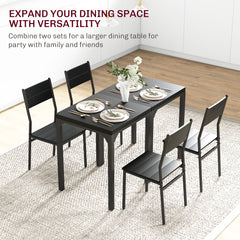 HAOYYE Modern Dining Table and Chairs Set for Kitchen or Dining Room, Space Saving Design with Sturdy Metal Frame and Wood Finish, Ideal for Apartment, Home, Office, or Small Spaces