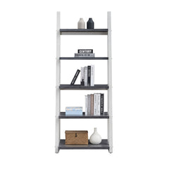 HAOYYE 5-Tier Shelves,Bookshelf, Storage Rack, Bookcase with Rubber Wood Frame, Ladder Shelf for Living Room, Home Office, Kitchen, Bedroom, Apartment Sturdy Space-Saving Heavy Duty Modern Design Adults