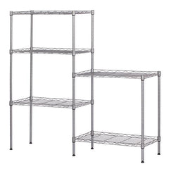 HAOYYE Changeable Assembly Floor Standing Carbon Steel Storage Rack, Silver, Soft Cozy Warm Flannel Fleece Home Decor, Luxury Comfortable Unique Design, Premium Quality Decorative Rack for Living Room, Bedroom, Office Storage Solutions