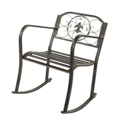 HAOYYE Outdoor Flat Tube Single Rocking Chair, Durable and Stylish Design for Gardens, Patios, and Backyards