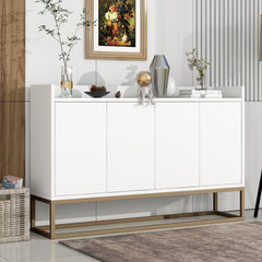 HAOYYE Modern Sideboard Elegant Buffet Cabinet with Large Storage Space for Dining Room, Entryway (White) Sturdy Space-Saving Heavy Duty Modern Design Adults Dorm Room Easy Assembly