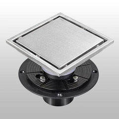 HAOYYE 6 Inch Square Shower Floor Drain Sturdy Space-Saving Heavy Duty Modern Design Adults Dorm Room Easy Assembly Bedroom Furniture