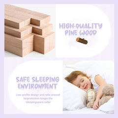 HAOYYE Full Size Bed Floor Bed with Safety Guardrails and Door for , White(Old SKU: W158090689) Sturdy Space-Saving Heavy Duty Modern Design Adults Dorm Room Easy Assembly Bedroom Furniture