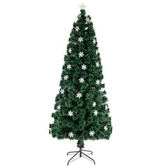 HAOYYE Green Artificial Christmas Tree 7FT Full Lifelike Pine Tree with 290 Branches, Unlit DIY Decoration for Home and Office, Sturdy PVC Material, Easy Setup, Realistic Look for Holiday Festive Décor