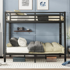 HAOYYE Metal Full XL over Queen Bunk Bed for Teens and Adults,Space-Saving/Noise Reduced/No Box Spring Needed, Old SKU W1307S00020 Sturdy Heavy Duty Modern Design Dorm Room Easy Assembly