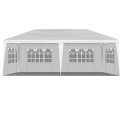 HAOYYE 10x20ft Outdoor Wedding Party Tent with 4 Removable Sidewalls, White Event Canopy for Backyard Celebration Market Gathering, Waterproof Sunshade Pavilion