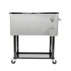 HAOYYE Iron Spray Cooler with Shelf, Durable and Environmentally Friendly Outdoor Cooler with Warm and Cooling Functions, Equipped with Directional Wheels and Bottom Tray for Easy Transport and Storage