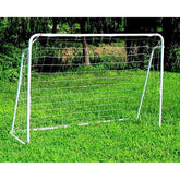 HAOYYE Steel Tube Soccer Goal Training Set White Portable Football Goal Net with Ground Stakes and Sturdy Frame for Backyard Practice Outdoor Sports Shooting Passing Game Team Training Equipment