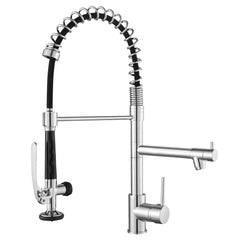 HAOYYE Commercial Kitchen Faucet with Pull Down Sprayer, Single Handle Single Lever Kitchen Sink Faucet Sturdy Space-Saving Heavy Duty Modern Design Adults Dorm Room Easy Assembly Bedroom Furniture