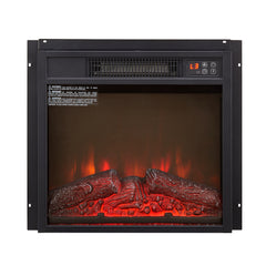 Haoyye 18 Inch Electric Fireplace Insert Heater, 1400W Wall-Mounted Firebox with Remote Control, LED Display, Overheat Protection, Adjustable Temperature & Flame Brightness, Space-Saving Heater for Bedroom, Living Room, or TV Stand Installation