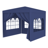 HAOYYE 10x10ft Party Tent Outdoor Heavy Duty Gazebo with 4 Removable Sidewalls Blue Waterproof Wedding Canopy Event Shelter for Backyard Patio Garden Camping BBQ Housewarming Baby Shower Portable Pop Up Sun Shade Pavilion