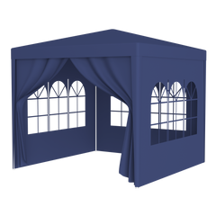 HAOYYE 10x10ft Party Tent Outdoor Heavy Duty Gazebo with 4 Removable Sidewalls Blue Waterproof Wedding Canopy Event Shelter for Backyard Patio Garden Camping BBQ Housewarming Baby Shower Portable Pop Up Sun Shade Pavilion