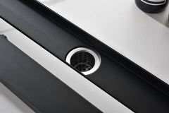 Haoyye Linear Shower Drain with Removable Quadrato Grate, 24 Inch 304 Stainless Steel Shower Floor Drain with Hair Strainer and Adjustable Leveling Feet, Easy to Install for Bathroom, Kitchen, Garage or Basement, Modern Recessed Design