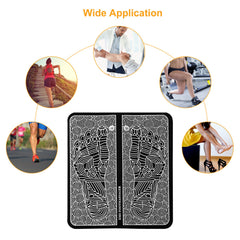 HAOYYE EMS Foot Massage Pad Electric Stimulator Massager Rechargeable Muscle Pain Relief Foot And Leg Massager With 6 Modes And 9 Intensity Levels For Blood Circulation Relaxation And Leg Reshaping