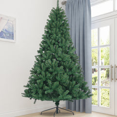 HAOYYE Artificial Christmas Tree Full Natural Spruce PVC Fir Tree 7.5ft Foldable Metal Stand Unlit Green Sturdy Space-Saving Heavy Duty Modern Design Adults Dorm Room Easy Assembly Bedroom Furniture