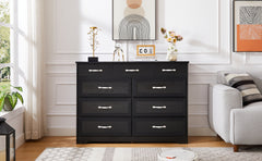 HAOYYE 9-Drawer Bedroom Dresser With Antique Handles, Wood Chest Of Drawers For Living Room, Entryway, Or Hallway, Black, Sturdy Space-Saving Heavy Duty Design