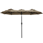 HAOYYE Double Sided Patio Umbrella Large Outdoor Market Umbrella with Push Button Tilt Crank Handle 3 Vents and 12 Ribs for Garden Deck Pool Backyard