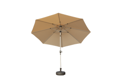 HAOYYE 10FT Patio Umbrella Outdoor Market Table Umbrella with Push Button Tilt and Crank UV Protection Waterproof Canopy 8 Sturdy Ribs for Deck Garden Backyard Pool Beige