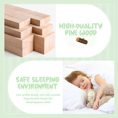 HAOYYE Queen Size Bed Floor Bed with Safety Guardrails and Door for , Natural(Expect Arrival Date 2024.7.26), Old SKU W158090701 Sturdy Space-Saving Heavy Duty Modern Design Adults Dorm Room