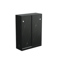 HAOYYE Marble black shoe cabient with sliding door have 6 layers can storage at least30 pairs shoes Sturdy Space-Saving Heavy Duty Modern Design Adults Dorm Room Easy Assembly Bedroom Furniture