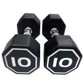 HAOYYE Premium 10 lbs Octagonal Dumbbell Set of 2 with Large Number Markings, Hard Chrome Plated Handles, Durable Non-Slip RPE Coating, Perfect for Strength Training, Push-Ups, Home Gym Workouts, and Full Body Fitness