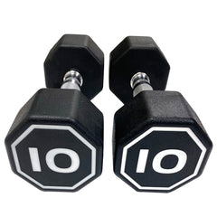 HAOYYE Premium 10 lbs Octagonal Dumbbell Set of 2 with Large Number Markings, Hard Chrome Plated Handles, Durable Non-Slip RPE Coating, Perfect for Strength Training, Push-Ups, Home Gym Workouts, and Full Body Fitness