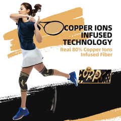 HAOYYE Copper Knee Brace for Pain Relief and Support for Men Women Ideal for Arthritis Joint Recovery ACL Meniscus Tear Injury Compression Sleeve for Running Weightlifting Work Gym Hiking Sports